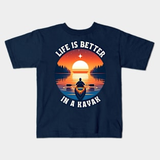 Life is better in a kayak Kids T-Shirt